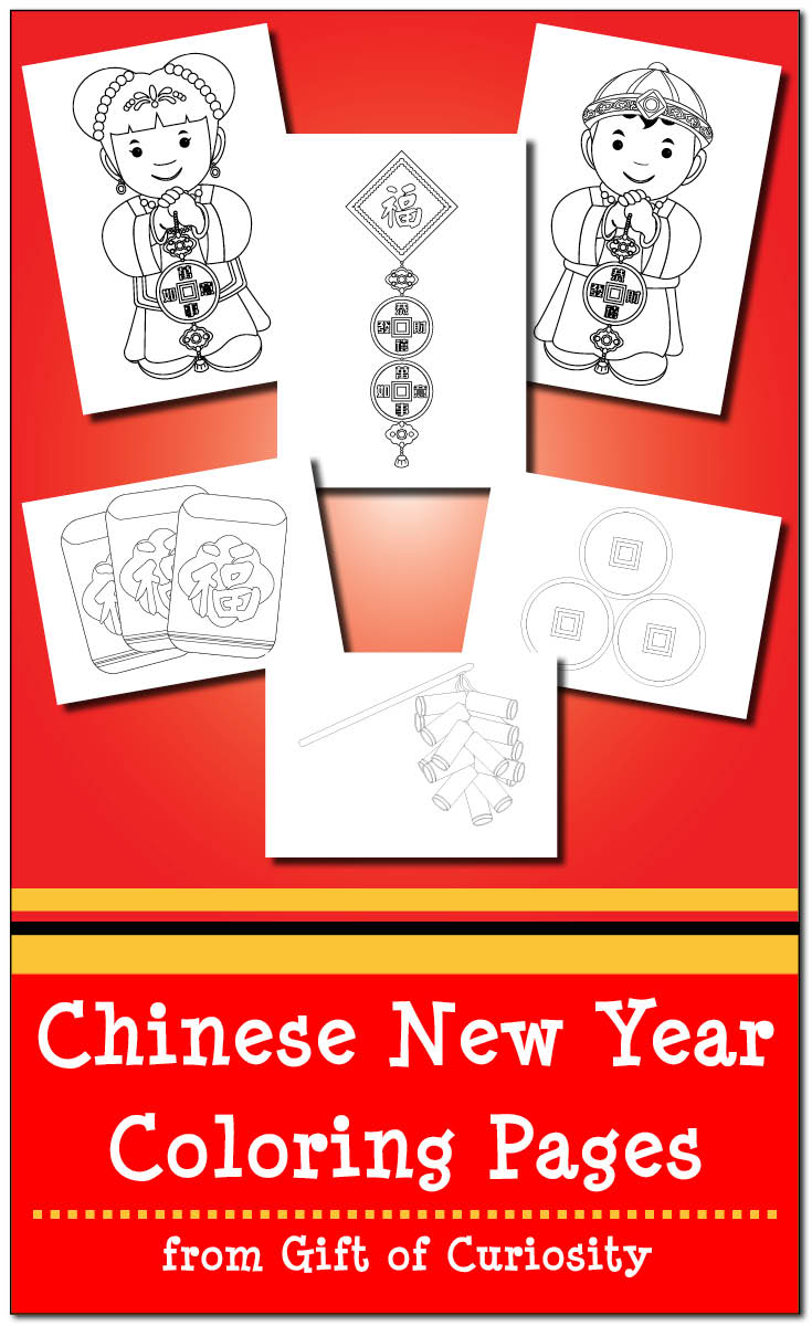 Chinese new year coloring pages