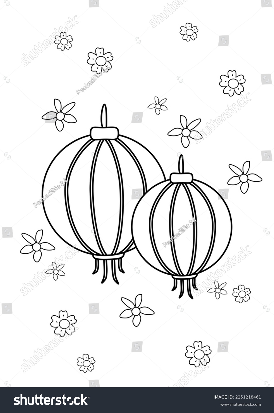 Thousand chinese coloring page royalty