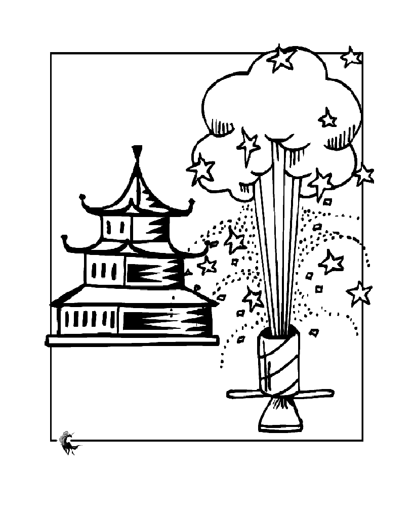 Chinese new year coloring pages for kids