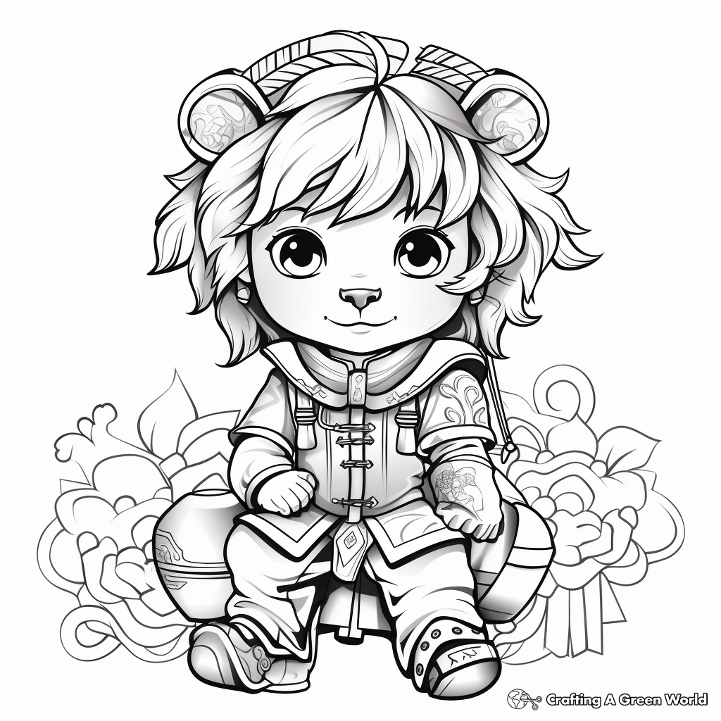 Chinese new year coloring pages