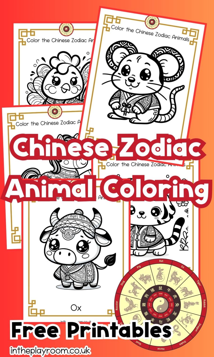 Chinese zodiac animal loring pages