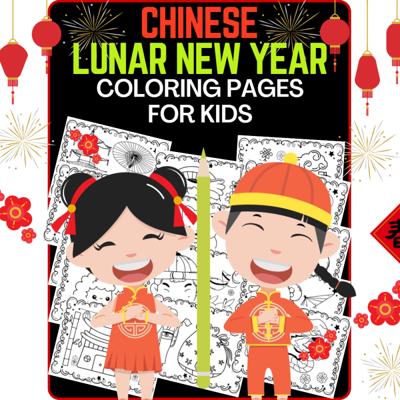 Chinese new year lunar new year coloring
