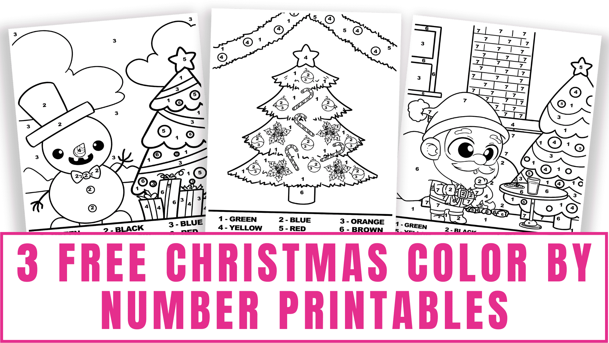 Free christmas color by number printables