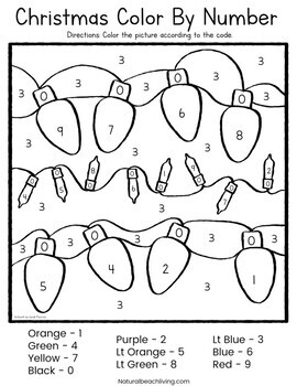 Color by number christmas preschool worksheets by hands on learning activities
