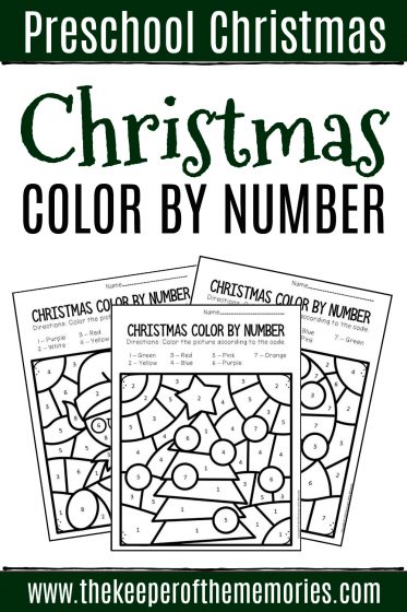 Color by number christmas preschool worksheets