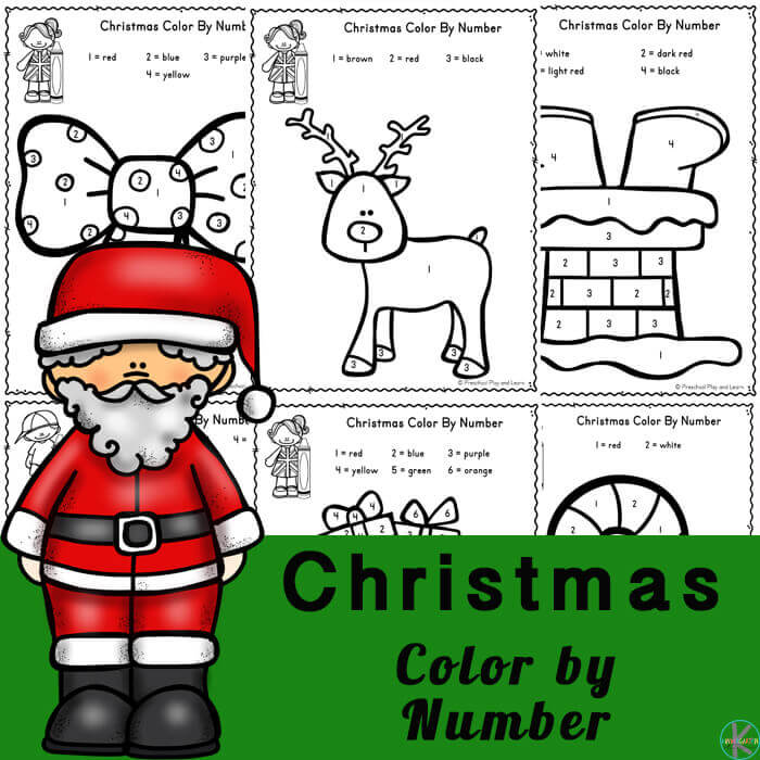 Ð free christmas color by number printable worksheets