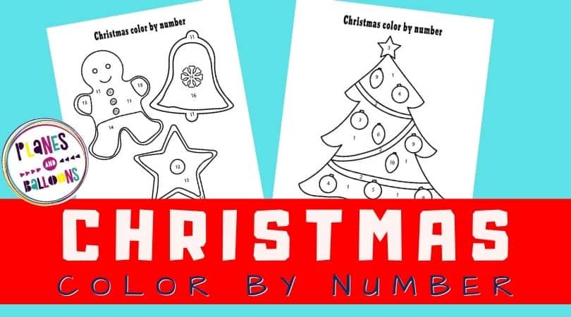 Christmas color by number preschool free printable