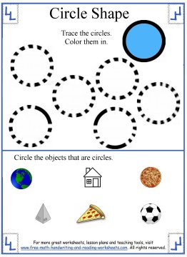 Circle shape preschool worksheets