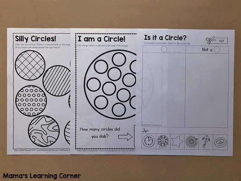 Circle worksheets for preschool and kindergarten