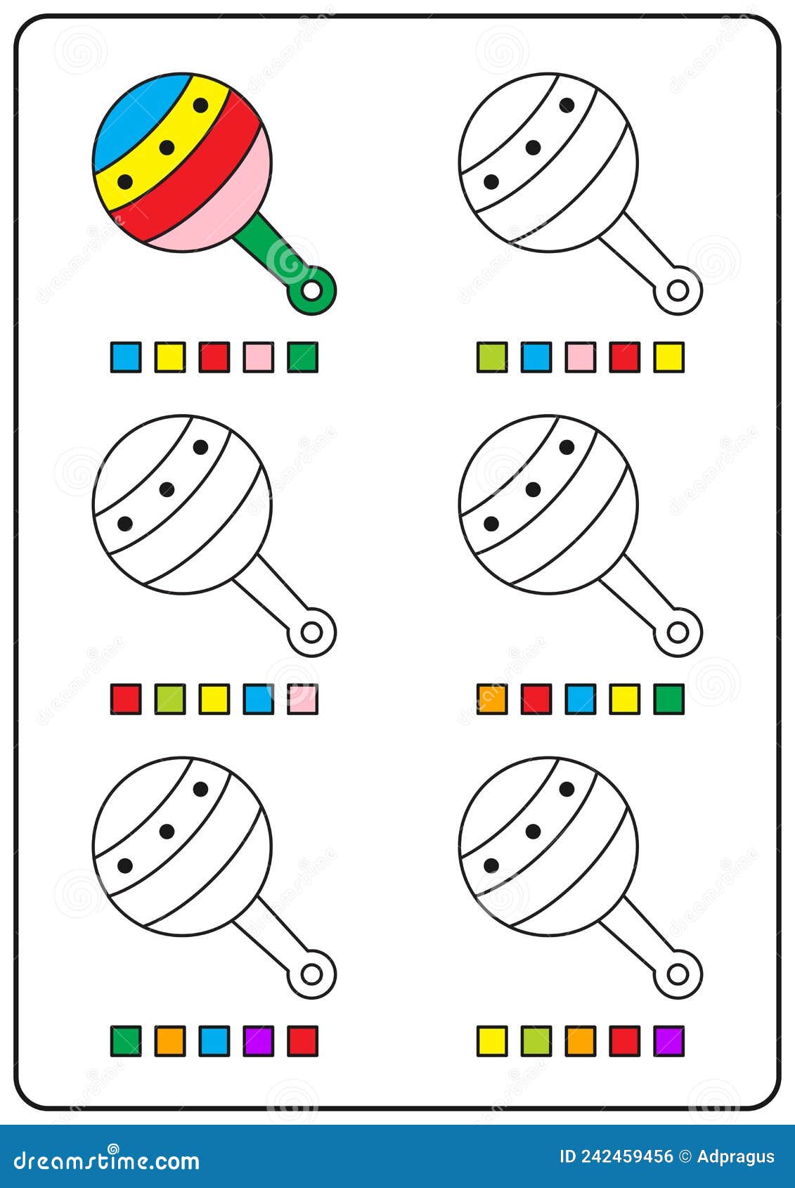 Instructional coloring pages educational games for kids preschool activities printable worksheets stock vector
