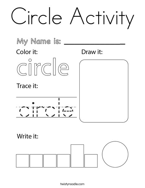 Circle activity coloring page