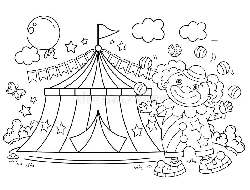 Coloring book funny clown stock illustrations â coloring book funny clown stock illustrations vectors clipart