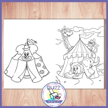 Circus coloring pages carnival printable activity by buzzprintables