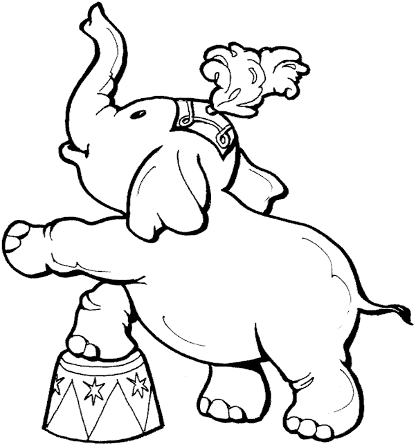 Coloring pages circus elephant coloring pages