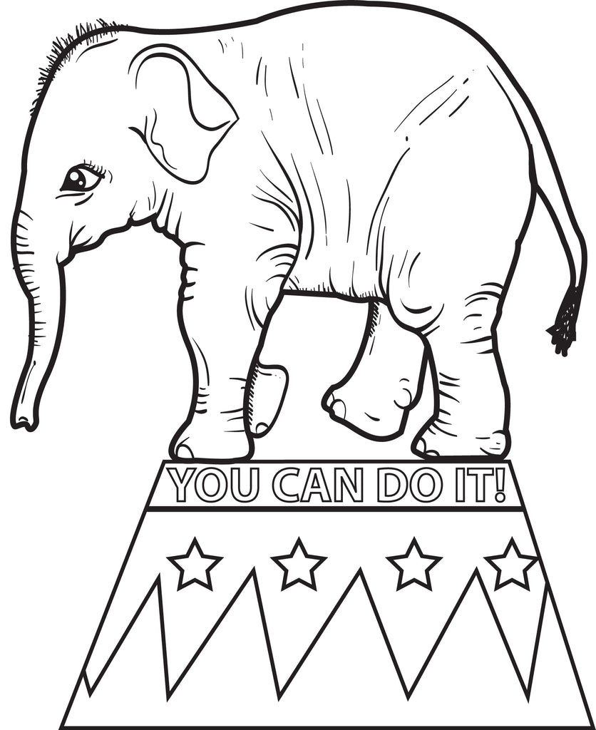 Printable circus elephant coloring page for kids â