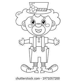 Coloring page outline cartoon circus clown stock vector royalty free