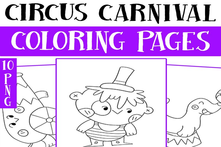 Cute circus carnival coloring pages pn
