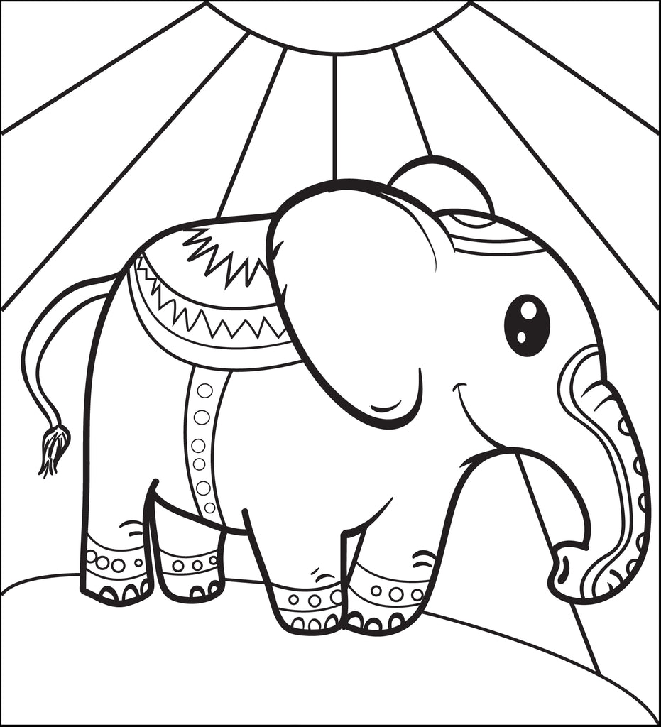 Printable circus elephant coloring page for kids â