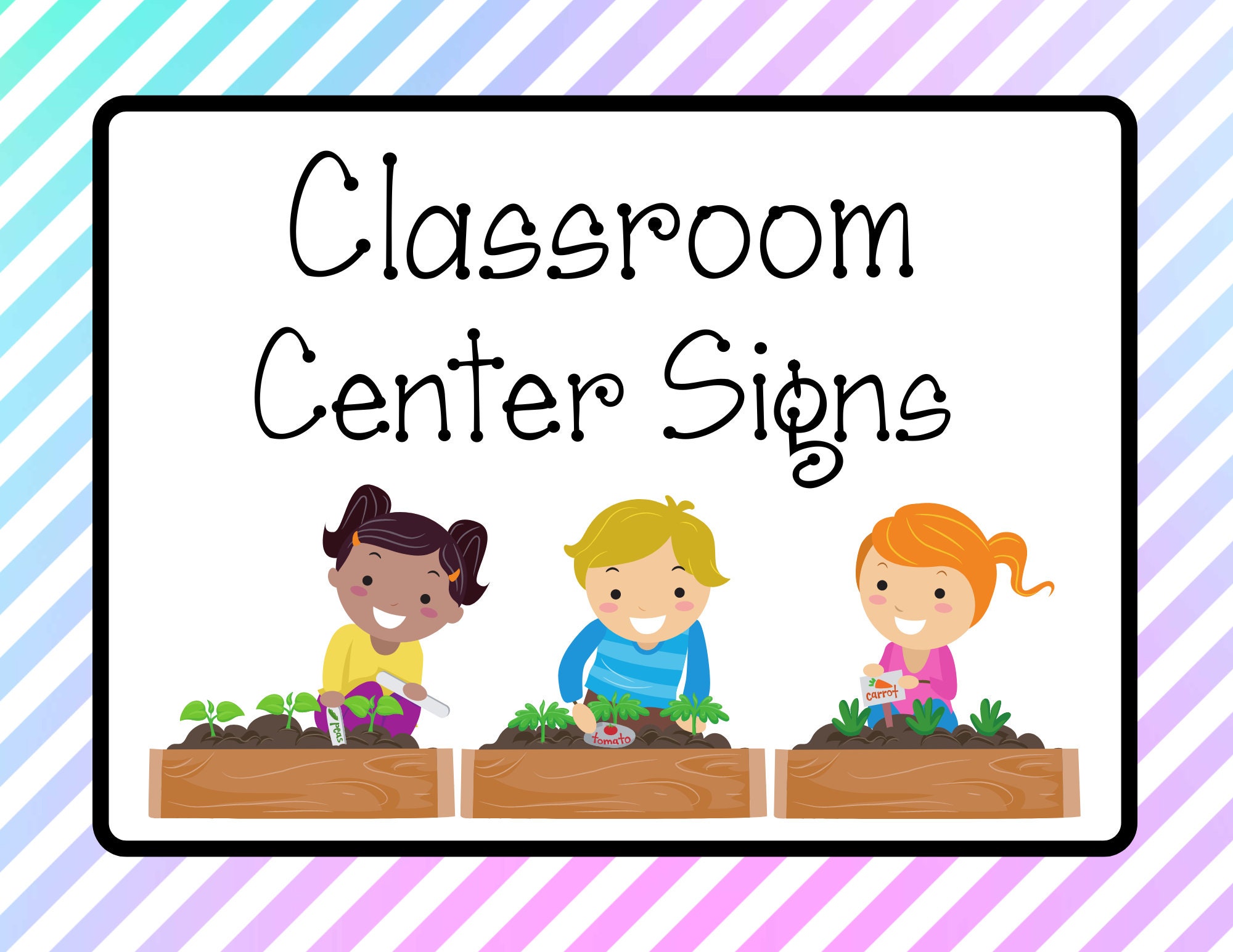 Classroom center signs preschool centers printable resizable signs blank template set of signs download now
