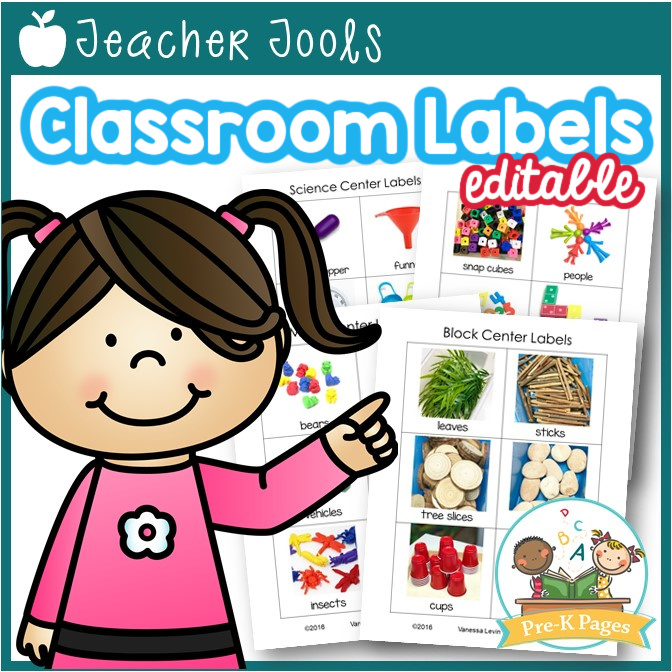 Editable center signs for preschool and pre