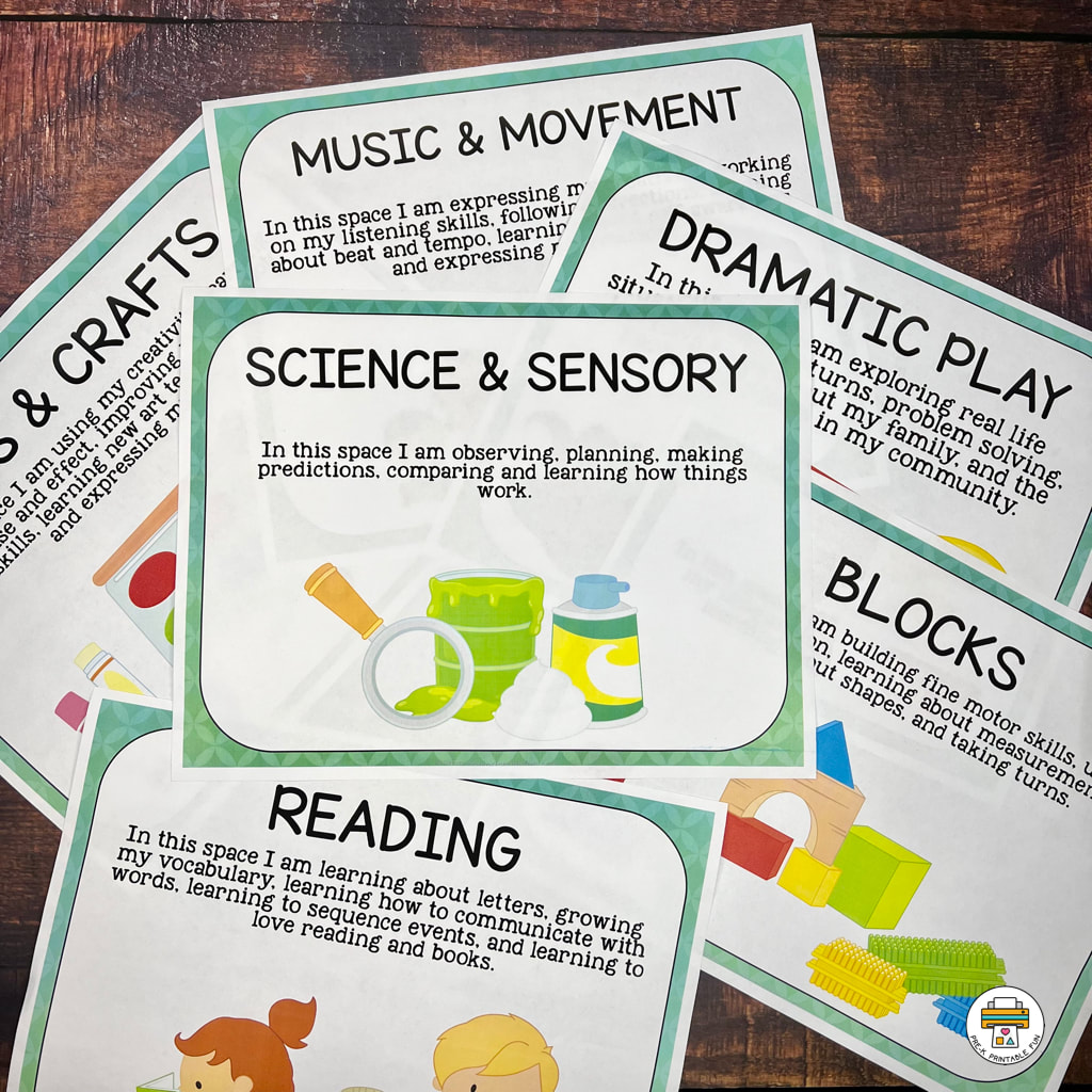 Free center signs for preschool