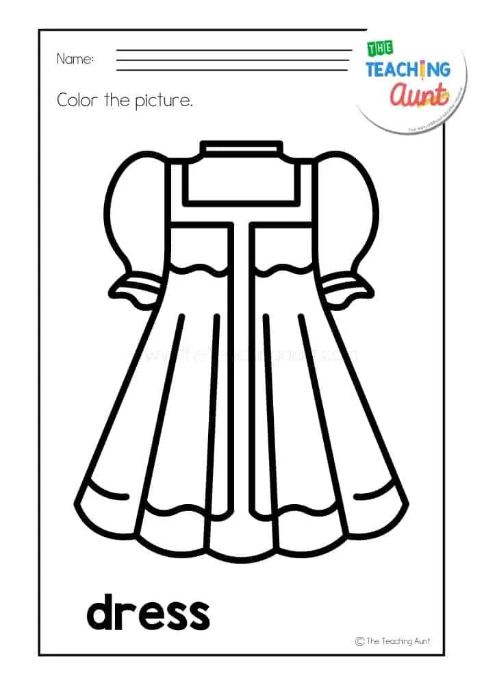 Clothing coloring pages