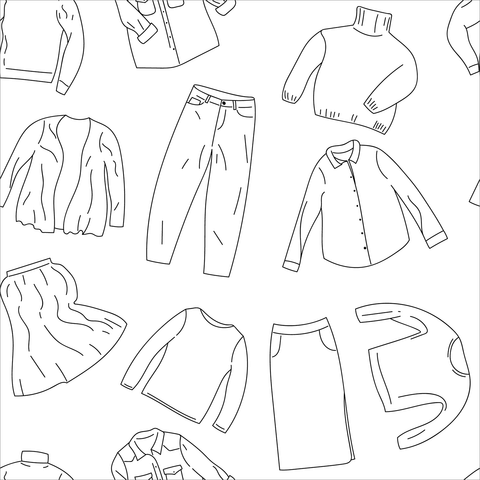 Clothes pattern coloring page free printable coloring pages