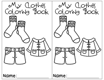 Clothes study coloring books by preschool productions tpt