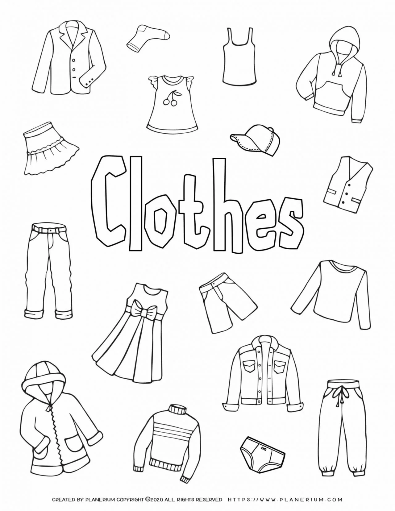 Clothes coloring page