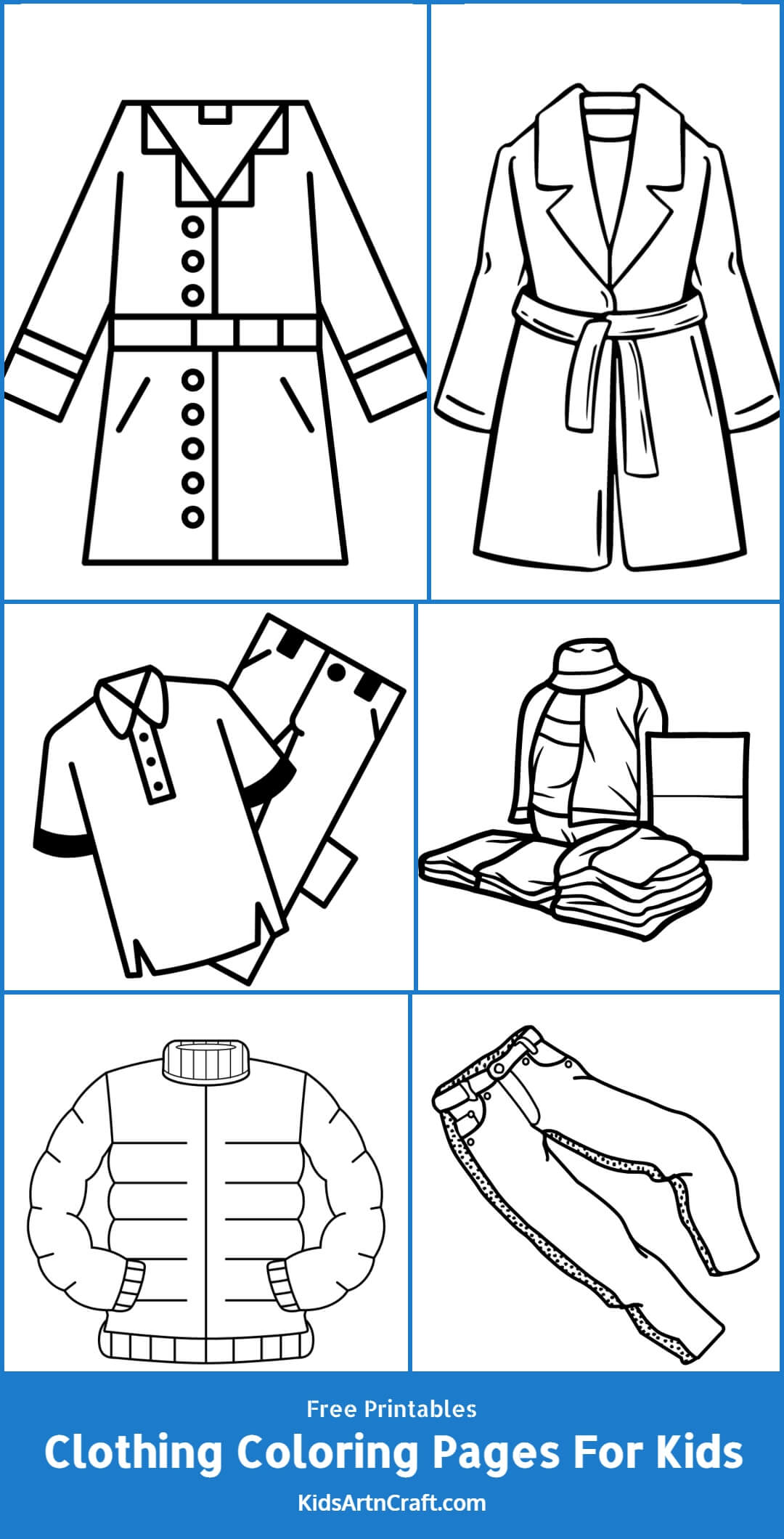 Clothing coloring pages for kids â free printables