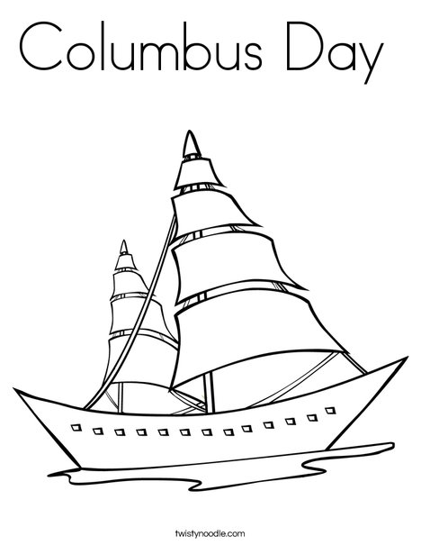 Columbus day coloring page