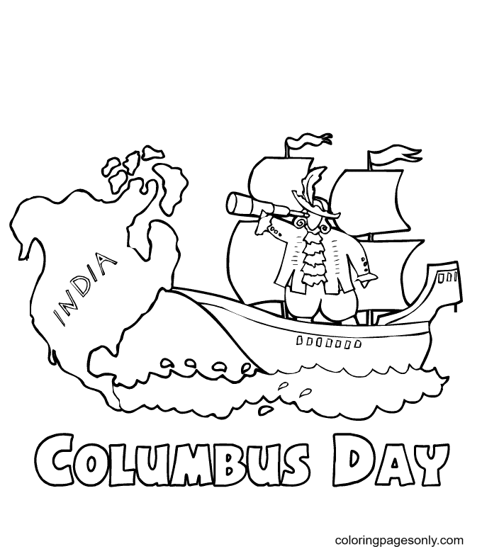 Free columbus day coloring page