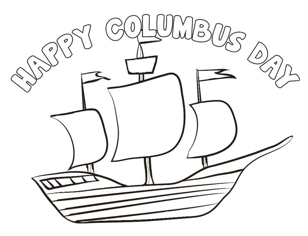 Happy columbus day coloring page
