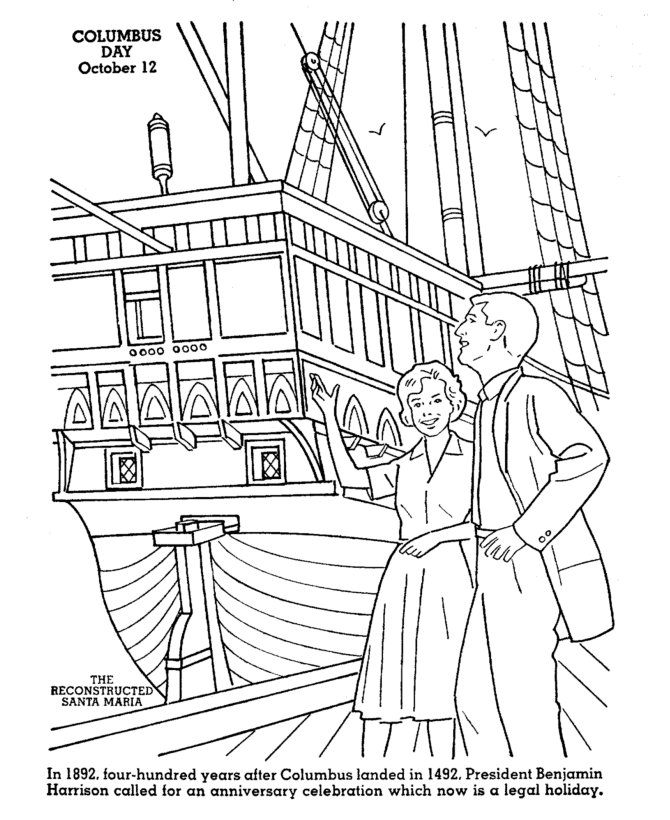 Columbus day coloring pages