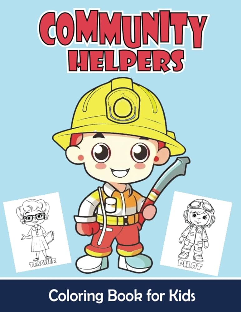 Munity helpers coloring book for kids munity helpers coloring pages for toddlers and preschoolers big and easy boys and girls jobs careers illustrations ready to color colors rd books