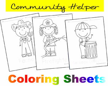 Munity helper coloring sheets preschool kindergarten by beth gorden