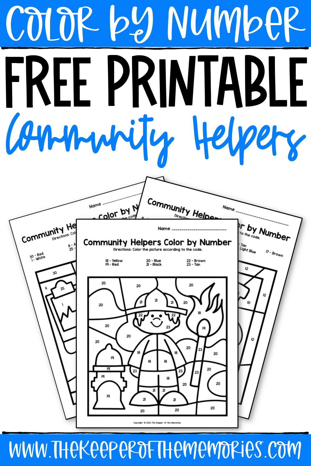 Munity helpers color by number