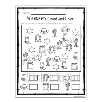 Cowboywestern themed printables for preschool