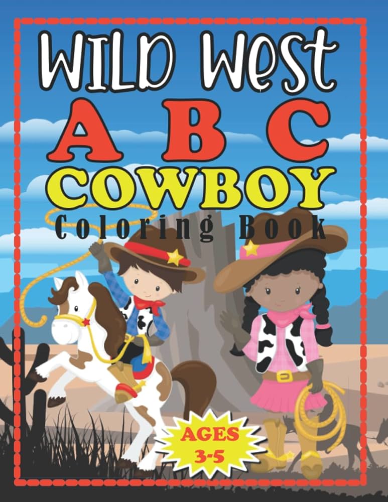 Wild west abc cowboy coloring book pre