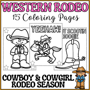 Cowboy coloring pages tpt