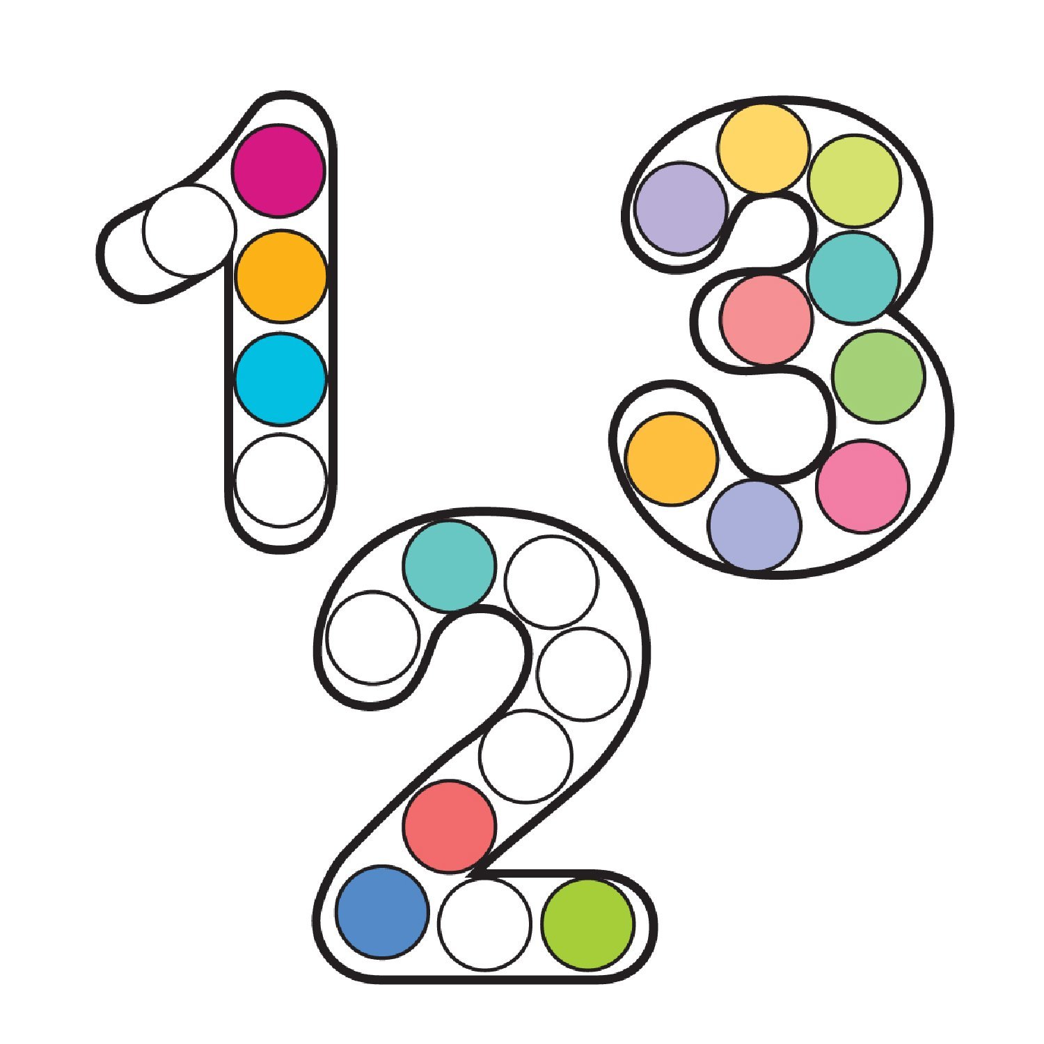 Count apples numbers dot marker free coloring pages