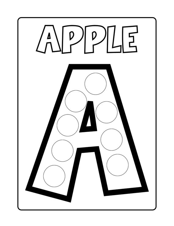 Dot marker coloring pages printable abc dot marker coloring pages coloring pages coloring for kids preschool kindergarten