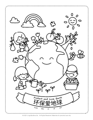 Protect and love earth coloring page