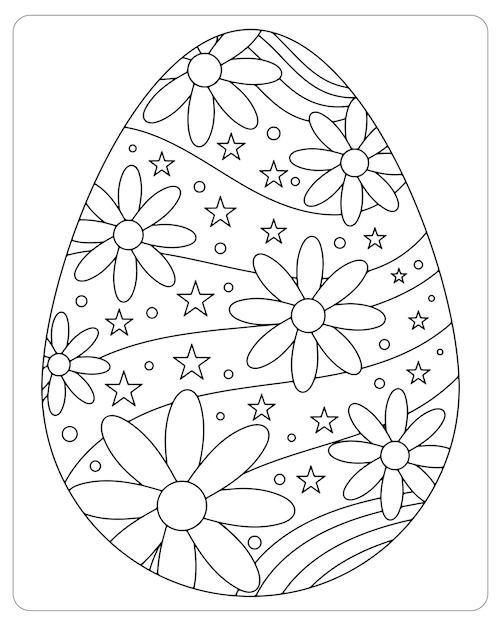 Premium vector easter egg coloring pages for kids easter egg vector