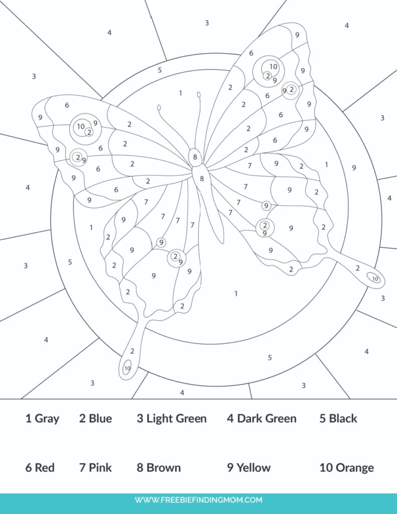 Free simple easy color by number for adults and kids printables