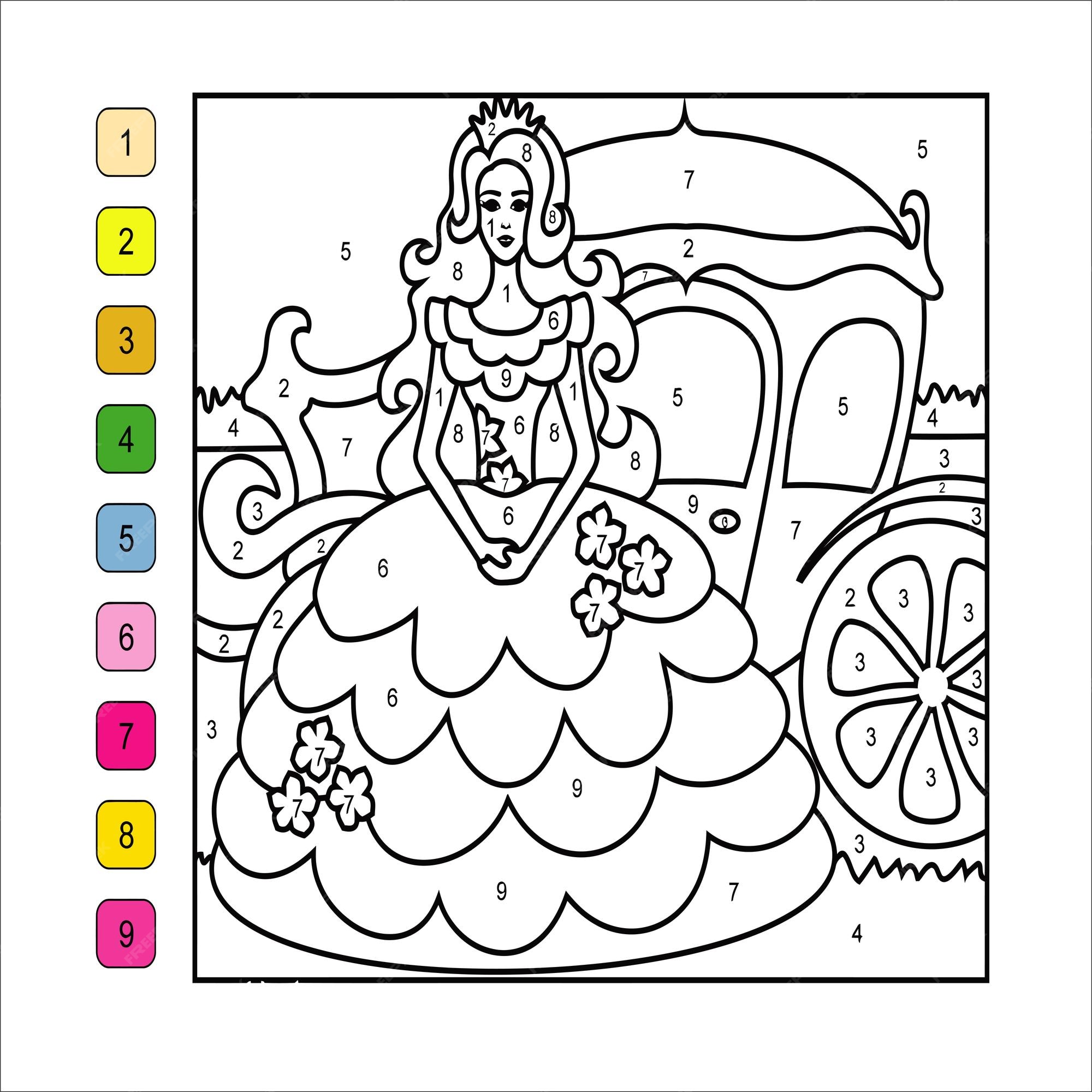 Premium vector vector number coloring page for children cute cartoon jungle animals learn numbers and colors