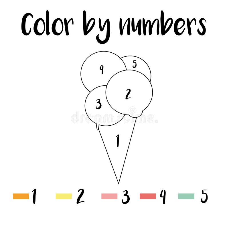 Coloring page with flowers color by numbers educational children game drawing kids activity printable sheet animals theme stock vector
