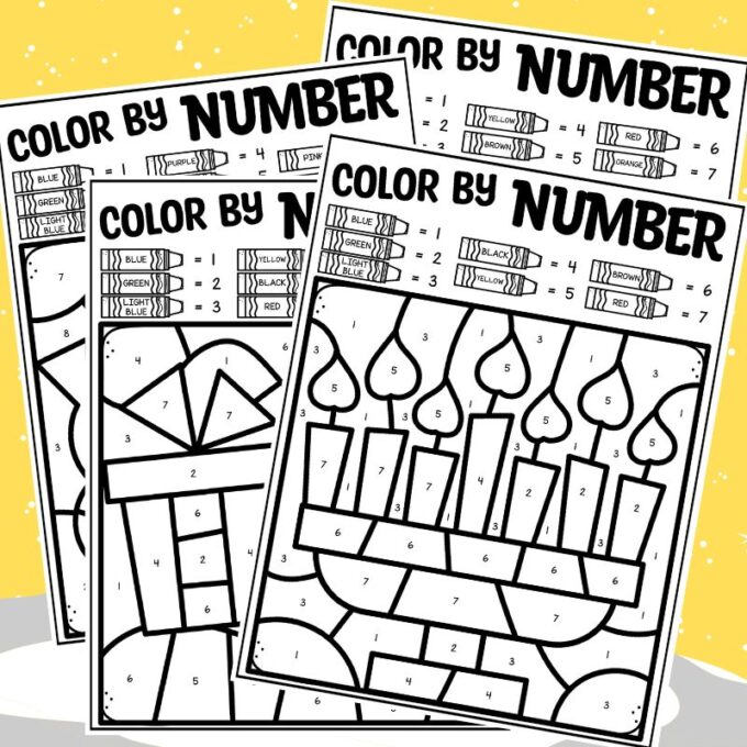 Free color by number printables