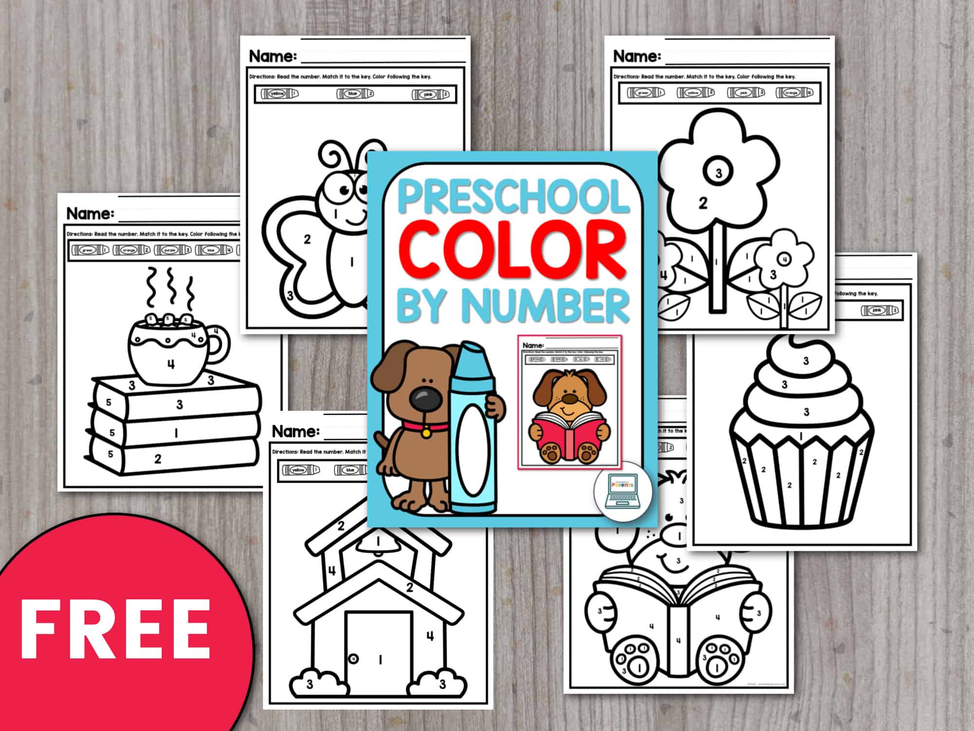 Preschool easy color by number