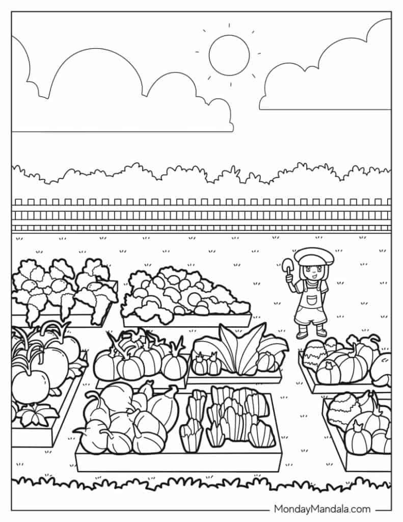 Garden coloring pages free pdf printables